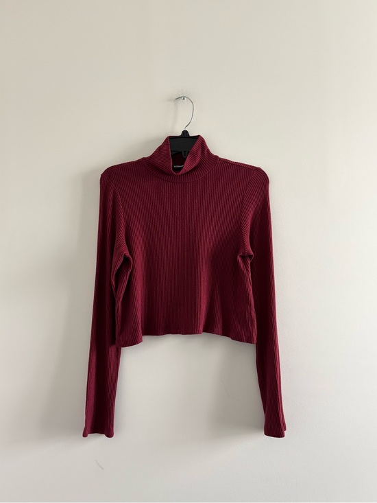Reformation Tops - REFORMATION Turtleneck Crop Top Burgundy Ribbed Knit Women M 90s Grunge Preppy
